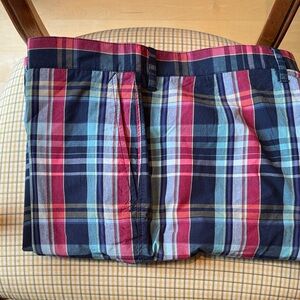 Lacoste Men's Plaid Flat Front Shorts - Red, Blue, grey